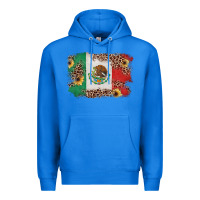 True Royal Mexican Flag with Leopard Premium Hoodie - texasbilliewilder