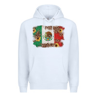 White Mexican Flag with Leopard Premium Hoodie - texasbilliewilder