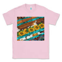 Bubblegum Pink western aztec sunflowers turquoise cowhide Classic Tee - BarkalooDesign