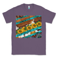 Lavender western aztec sunflowers turquoise cowhide Classic Tee - BarkalooDesign
