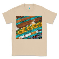 Mushroom western aztec sunflowers turquoise cowhide Classic Tee - BarkalooDesign