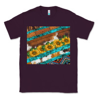 Plum western aztec sunflowers turquoise cowhide Classic Tee - BarkalooDesign