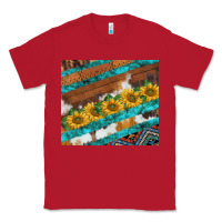 Red western aztec sunflowers turquoise cowhide Classic Tee - BarkalooDesign