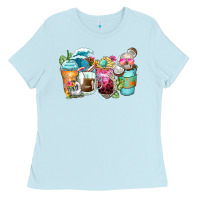 Baby Blue skeleton summer coffee cups Ladies Tee - Zillion Design Studio