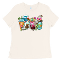 Bone skeleton summer coffee cups Ladies Tee - Zillion Design Studio