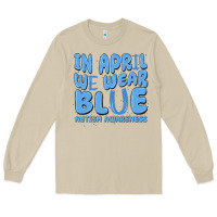 Mushroom in april we wear blue autism awareness Long Sleeve Tee - MaliasSmallBusiness