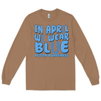 Toasted Coconut in april we wear blue autism awareness Long Sleeve Tee - MaliasSmallBusiness