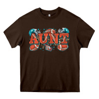 Chocolate Brown aunt American football Heavy Core Tee - Zillion Design Studio