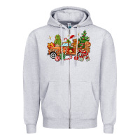 Heather Grey christmas gingerbread truck Zipper Hoodie - MaliasSmallBusiness
