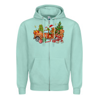 Seafoam christmas gingerbread truck Zipper Hoodie - MaliasSmallBusiness