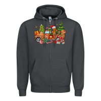 Smoke christmas gingerbread truck Zipper Hoodie - MaliasSmallBusiness