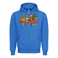 True Royal christmas gingerbread truck Zipper Hoodie - MaliasSmallBusiness