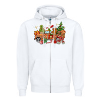 White christmas gingerbread truck Zipper Hoodie - MaliasSmallBusiness