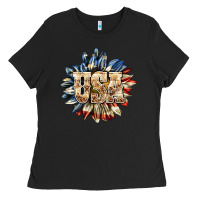 Black usa sunflower billie wilder Ladies Tee - texasbilliewilder
