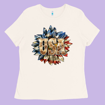 Usa Sunflower Billie Wilder Ladies Tee Designed By Texasbilliewilder