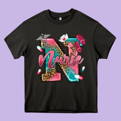 Western Nurse Heavy Core Tee Designed By Texasbilliewilder
