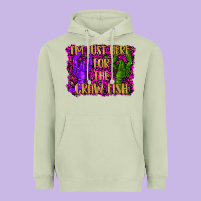 Mardi Gras I'm Just Here For The Craw Fish With Lobster Heavyweight Hoodie Designed By Ranaportraitstore