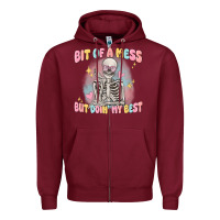 Burgundy bit of a mess but doing my best Zipper Hoodie - MaliasSmallBusiness
