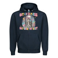 Navy bit of a mess but doing my best Zipper Hoodie - MaliasSmallBusiness