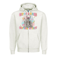 Oatmeal Heather bit of a mess but doing my best Zipper Hoodie - MaliasSmallBusiness