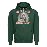 Sports Green bit of a mess but doing my best Zipper Hoodie - MaliasSmallBusiness