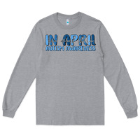 Heather Grey in april we wear blue autism awareness Long Sleeve Tee - MaliasSmallBusiness