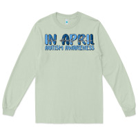 Matcha in april we wear blue autism awareness Long Sleeve Tee - MaliasSmallBusiness