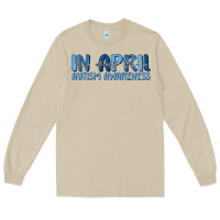 Mushroom in april we wear blue autism awareness Long Sleeve Tee - MaliasSmallBusiness