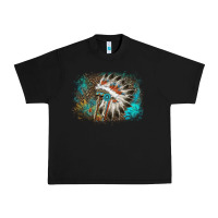 Black indian headress sunflower leopard Urban Heavy Tee - AdoDesignShop