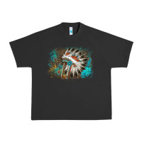 Pigment Black indian headress sunflower leopard Urban Heavy Tee - AdoDesignShop