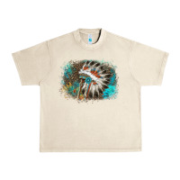 Indian Headress Sunflower Leopard Urban Heavy Tee | Teevron