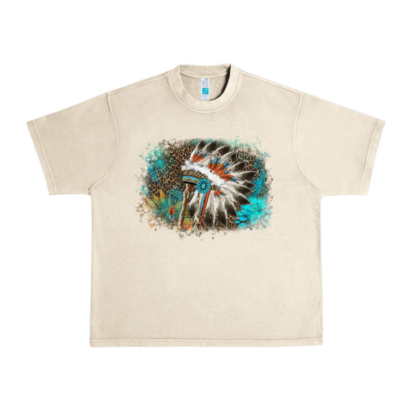 Indian Headress Sunflower Leopard Urban Heavy Tee by AdoDesignShop | Teevron