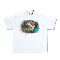 White indian headress sunflower leopard Urban Heavy Tee - AdoDesignShop