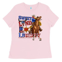 Western Sweet Land Of Liberty 4th July Billie Wilder Ladies Tee | Teevron