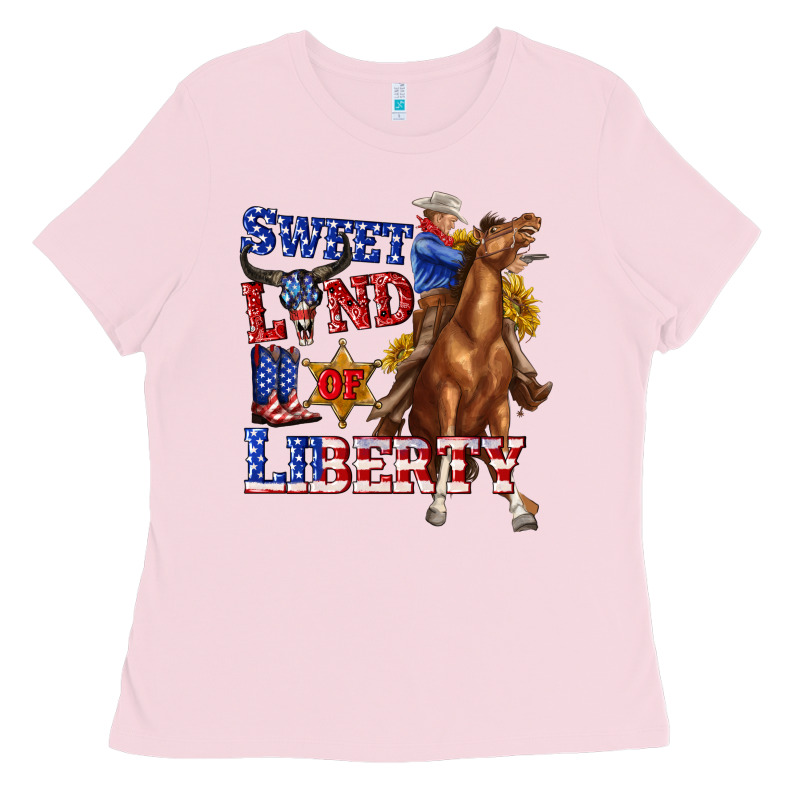 Western Sweet Land Of Liberty 4th July Billie Wilder Ladies Tee by texasbilliewilder | Teevron