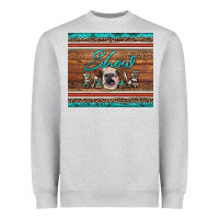 Heather Grey show mom aztec cowhide leopard heifer Heavyweight Sweatshirt - Artiststas