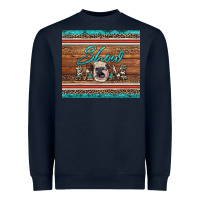 Navy show mom aztec cowhide leopard heifer Heavyweight Sweatshirt - Artiststas