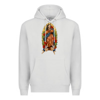 Dove Grey Lady of Guadalupe with Roses Premium Hoodie - texasbilliewilder