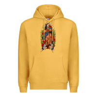 Mustard Lady of Guadalupe with Roses Premium Hoodie - texasbilliewilder