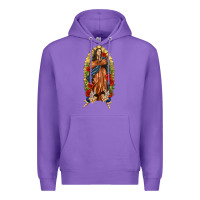 Purple Lady of Guadalupe with Roses Premium Hoodie - texasbilliewilder