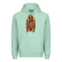 Seafoam Lady of Guadalupe with Roses Premium Hoodie - texasbilliewilder