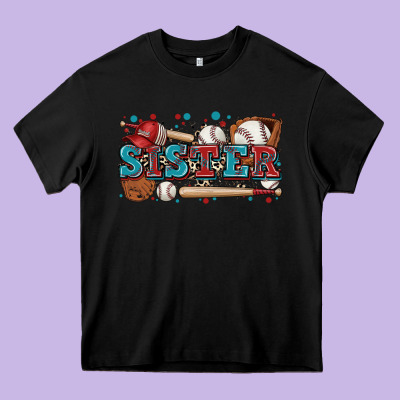 Sister Baseball Heavy Core Tee Designed By Zillion Design Studio