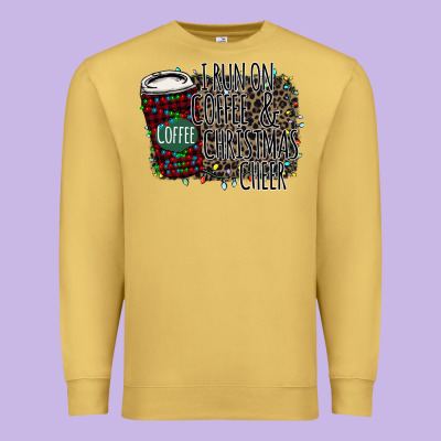 I Run On Coffee And Christmas Cheer Premium Sweatshirt Designed By Bettercallsaul