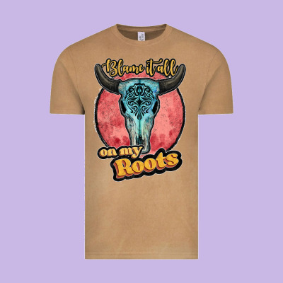 Blame It All On My Roots Black Vintage Tee Designed By Jahusdesignshop