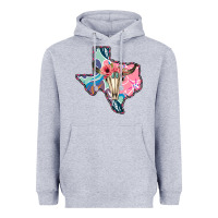 Heather Grey Texas Boho Bull Skull Heavyweight Hoodie - Bettercallsaul