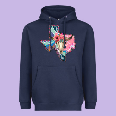 Texas Boho Bull Skull Heavyweight Hoodie Designed By Bettercallsaul