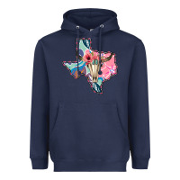 Navy Texas Boho Bull Skull Heavyweight Hoodie - Bettercallsaul