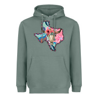 Sage Texas Boho Bull Skull Heavyweight Hoodie - Bettercallsaul