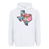 White Texas Boho Bull Skull Heavyweight Hoodie - Bettercallsaul