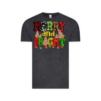 Vintage Black merry and bright with christmas tree  cakes ado Vintage Tee - AdoDesignShop